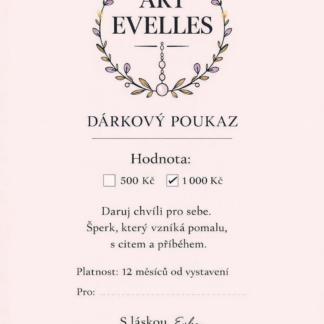 Dárkový poukaz Art Evelles v hodnotě 1000 Kč
