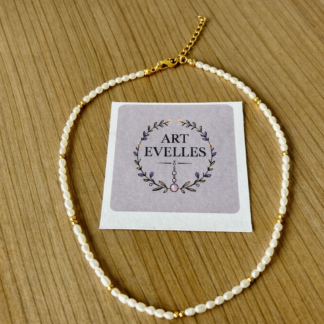 Perlový náhrdelník Pure Pearl z pravých říčních perel minimalistický šperk Art Evelles