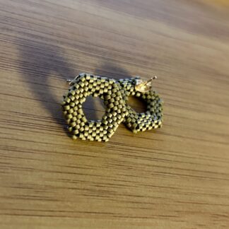 Hexa Miyuki náušnice – ručně šité geometrické korálkové náušnice Art Evelles